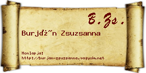 Burján Zsuzsanna névjegykártya